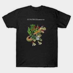 Clanosaurus Rex ST. PATRICKsaurus rex Plaid St Patrick St Patrick’s Day Scotland Ireland Family Tartan T-Shirt